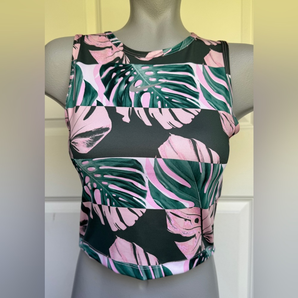 Nike Dri-FIT Pink and Green Leaf Top - Picture 4 of 8